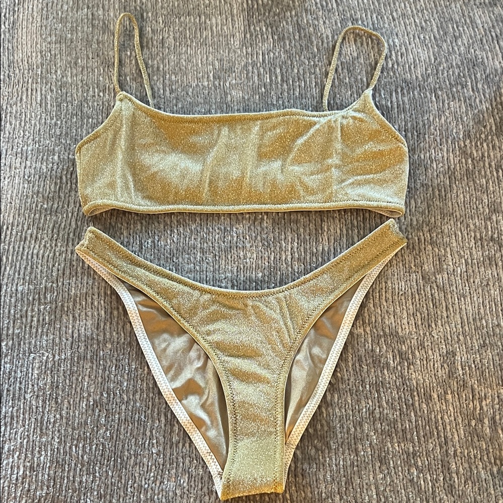 Triangl Swimwear Gold Bikini Set